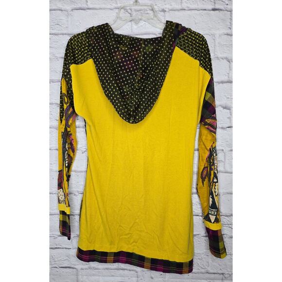 Vintage Anac by Kimi Y2K patchwork wool floral polka dot full zip hoodie Medium. - Picture 3 of 7